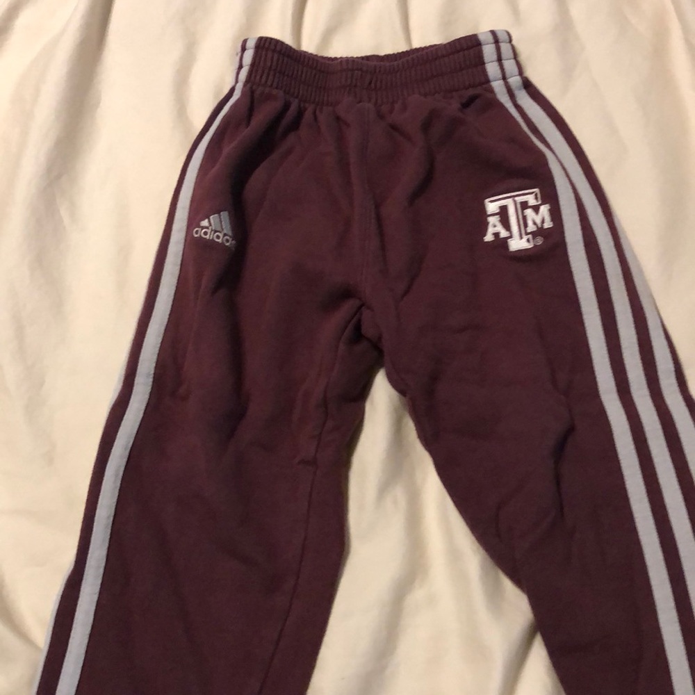Adidas stripped Texas A&M Aggie sweatpants